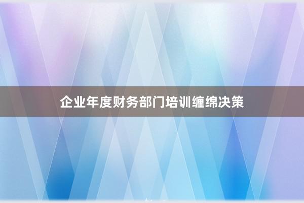 企业年度财务部门培训缠绵决策