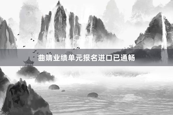 曲靖业绩单元报名进口已通畅