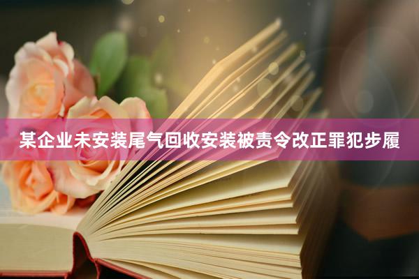 某企业未安装尾气回收安装被责令改正罪犯步履